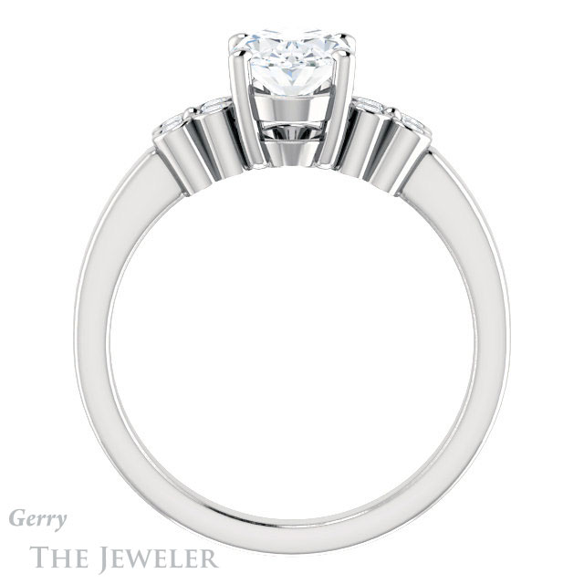 Oval Shaped Forever One Moissanite Engagement Ring #GTJ1086-oval-fo-w 2 Oval Shaped Forever One Moissanite Engagement Ring #GTJ1086-oval-fo-w