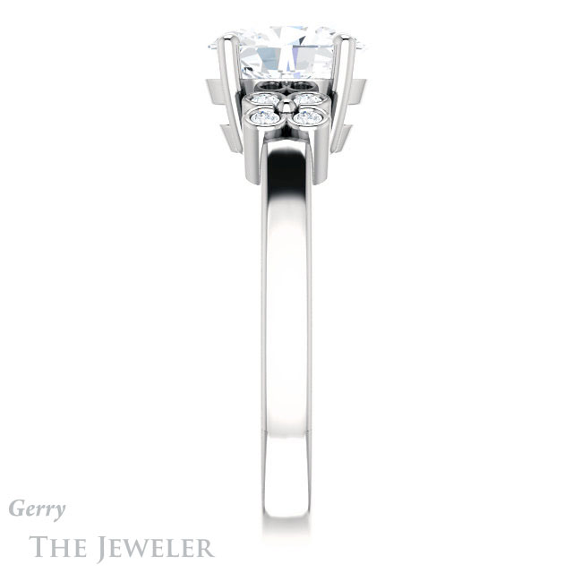 Oval Shaped Forever One Moissanite Engagement Ring #GTJ1086-oval-fo-w 3 Oval Shaped Forever One Moissanite Engagement Ring #GTJ1086-oval-fo-w