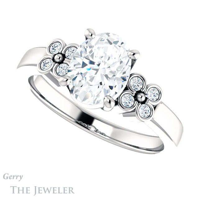 Oval Shaped Forever One Moissanite Engagement Ring #GTJ1086-oval-fo-w 5 Oval Shaped Forever One Moissanite Engagement Ring #GTJ1086-oval-fo-w