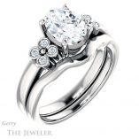 Oval Shaped Forever One Moissanite Engagement Ring #GTJ1086-oval-fo-w 6 Oval Shaped Forever One Moissanite Engagement Ring #GTJ1086-oval-fo-w