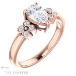 Pear Shaped Forever One Moissanite Engagement Ring #GTJ1086-pear-fb-r 4 Pear Shaped Forever Brilliant Moissanite Engagement Ring #GTJ1086-pear-fb-r