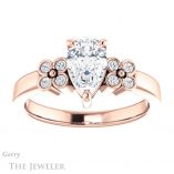 Pear Shaped Forever One Moissanite Engagement Ring #GTJ1086-pear-fb-r 1 Pear Shaped Forever Brilliant Moissanite Engagement Ring #GTJ1086-pear-fb-r