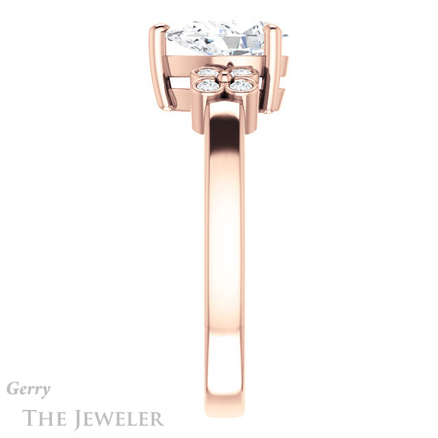 Pear Shaped Forever One Moissanite Engagement Ring #GTJ1086-pear-fb-r 3 Pear Shaped Forever Brilliant Moissanite Engagement Ring #GTJ1086-pear-fb-r