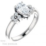 Pear Shaped Forever Brilliant Moissanite Engagement Ring #GTJ1086-pear-fb-w
