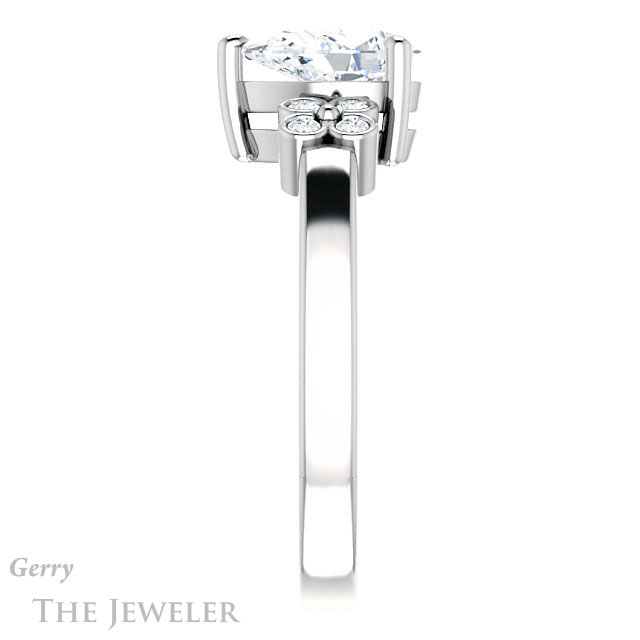 Pear Shaped Forever Brilliant Moissanite Engagement Ring #GTJ1086-pear-fb-w