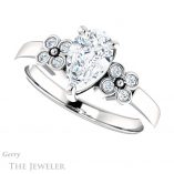 Pear Shaped Forever Brilliant Moissanite Engagement Ring #GTJ1086-pear-fb-w