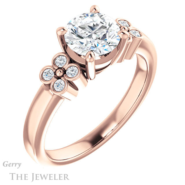 Round Cut Forever One Moissanite Engagement Ring #GTJ1086-round-fo-r 4 Round Cut Forever One Moissanite Engagement Ring #GTJ1086-round-fo-r