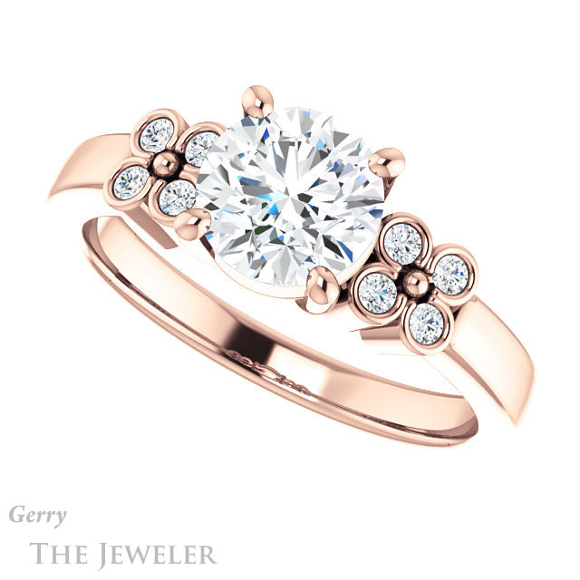 Round Cut Forever One Moissanite Engagement Ring #GTJ1086-round-fo-r 5 Round Cut Forever One Moissanite Engagement Ring #GTJ1086-round-fo-r