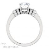 Round Cut Forever One Moissanite Engagement Ring #GTJ1086-round-fo-w