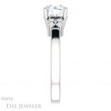Round Cut Forever One Moissanite Engagement Ring #GTJ1086-round-fo-w