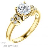 Round Cut Forever One Moissanite Engagement Ring #GTJ1086-round-fo-y 4 Round Cut Forever One Moissanite Engagement Ring #GTJ1086-round-fo-y