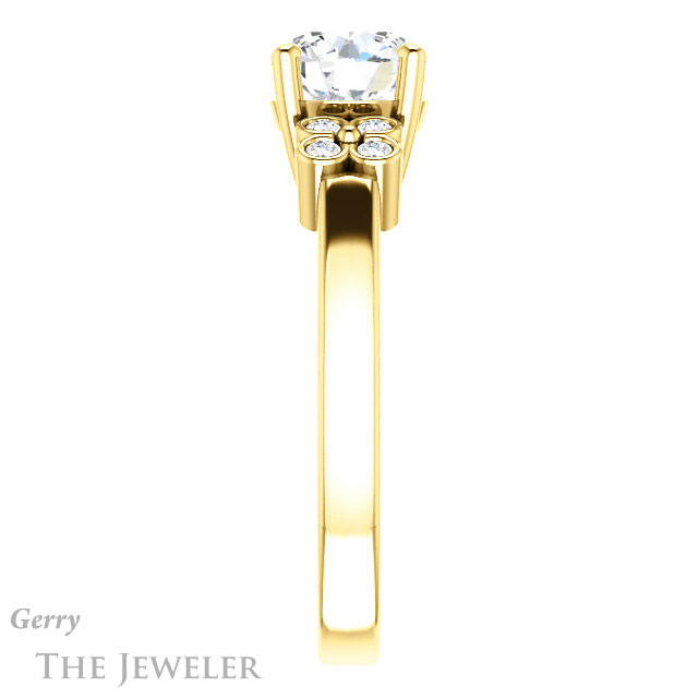 Round Cut Forever One Moissanite Engagement Ring #GTJ1086-round-fo-y 3 Round Cut Forever One Moissanite Engagement Ring #GTJ1086-round-fo-y