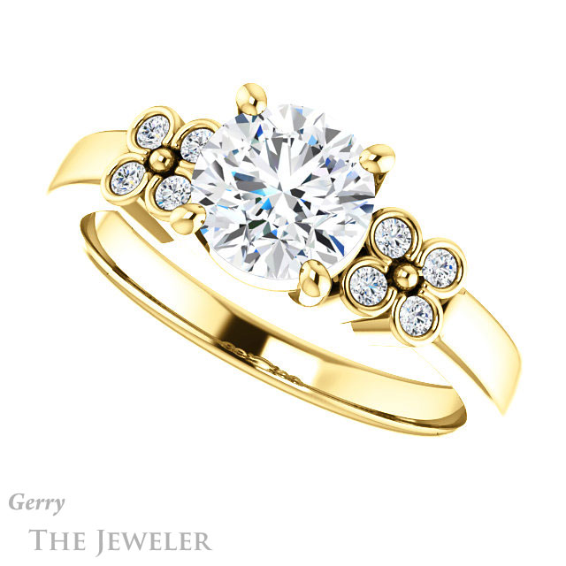 Round Cut Forever One Moissanite Engagement Ring #GTJ1086-round-fo-y 5 Round Cut Forever One Moissanite Engagement Ring #GTJ1086-round-fo-y