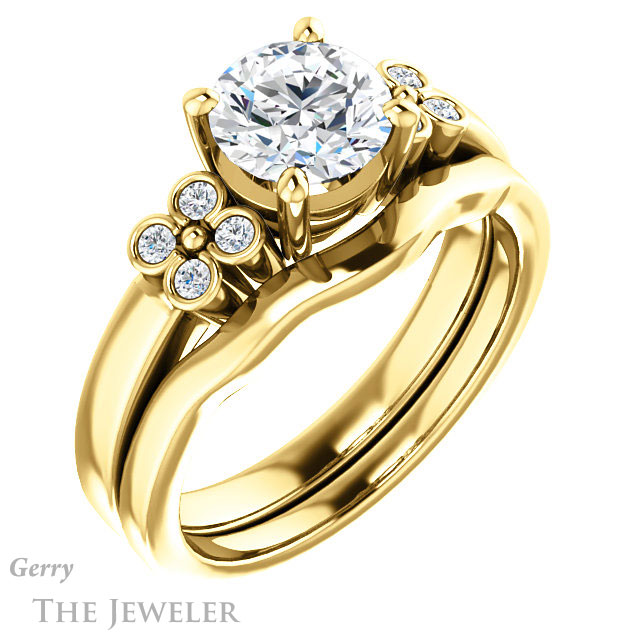 Round Cut Forever One Moissanite Engagement Ring #GTJ1086-round-fo-y 6 Round Cut Forever One Moissanite Engagement Ring #GTJ1086-round-fo-y