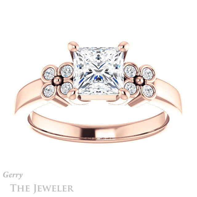 Princess Cut Forever One Moissanite Engagement Ring #GTJ1086-square-fo-r