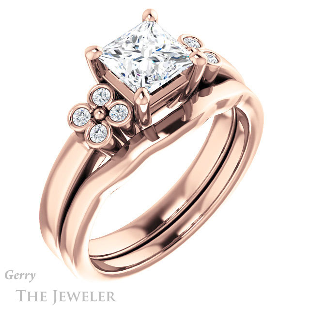 Princess Cut Forever One Moissanite Engagement Ring #GTJ1086-square-fo-r