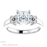 Princess Cut Forever One Moissanite Engagement Ring #GTJ1086-square-fo-w
