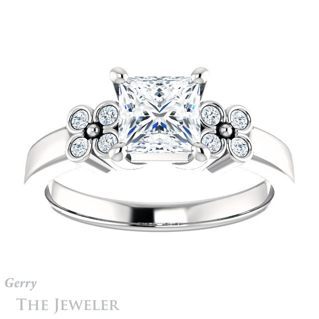 Princess Cut Forever One Moissanite Engagement Ring #GTJ1086-square-fo-w