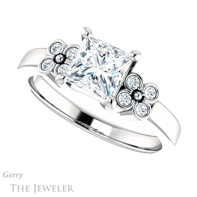 Princess Cut Forever One Moissanite Engagement Ring #GTJ1086-square-fo-w