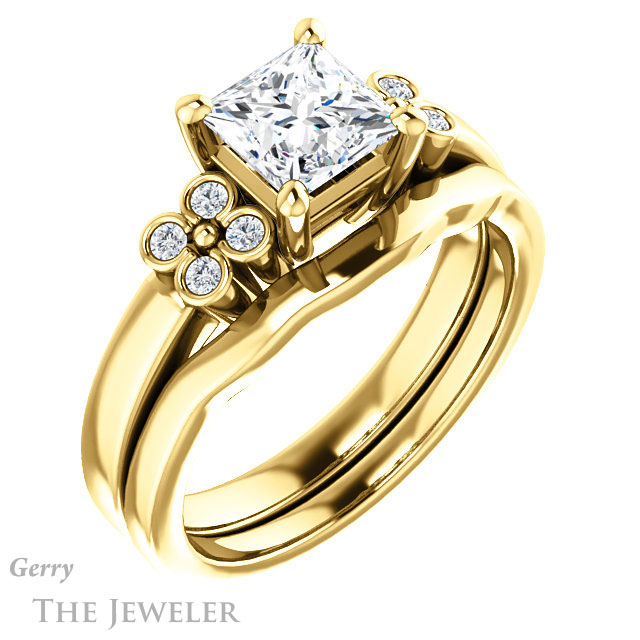 Princess Cut Forever One Moissanite Engagement Ring #GTJ1086-square-fo-y 6 Princess Cut Forever One Moissanite Engagement Ring #GTJ1086-square-fo-y