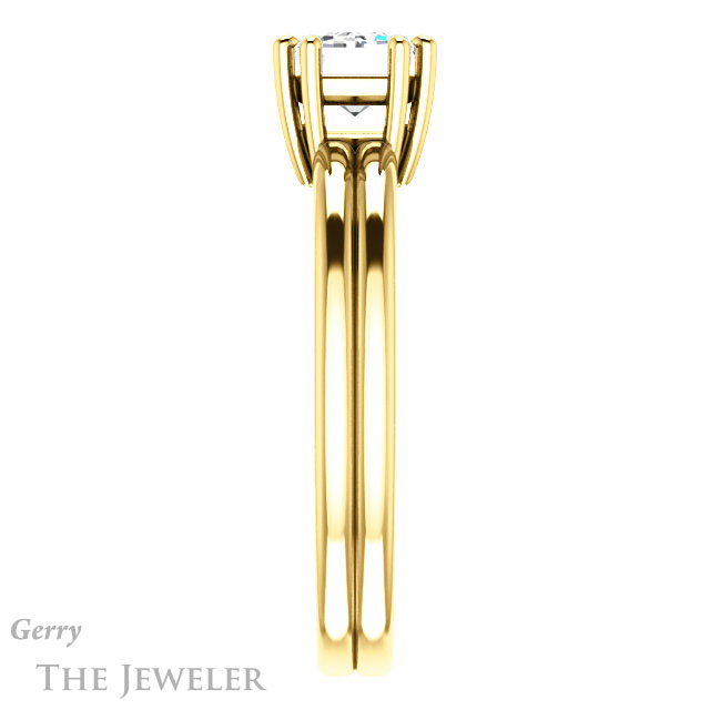 Emerald Cut Forever One Moissanite Engagement Ring #GTJ1089-emerald-fb-y | Gerry The Jeweler Emerald Cut Forever Brilliant Moissanite Engagement Ring #GTJ1089-emerald-fb-y