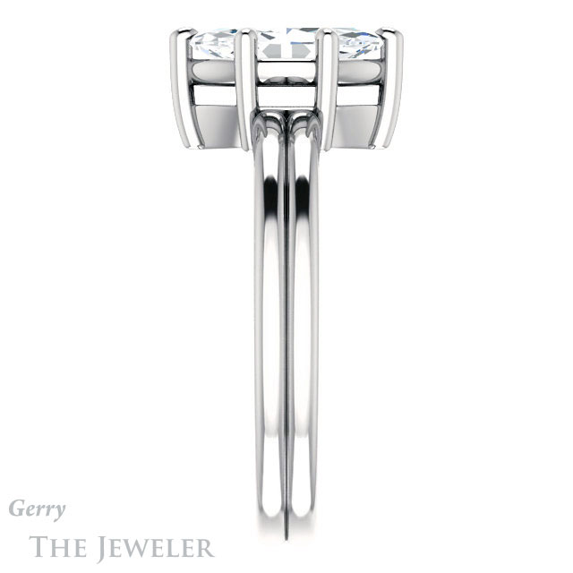 Marquise Cut Forever One Moissanite Engagement Ring #GTJ1089-marquise-fb-w | Gerry The Jeweler Marquise Cut Forever Brilliant Moissanite Engagement Ring #GTJ1089-marquise-fb-w