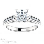 Cushion Cut Forever One Moissanite Engagement Ring #GTJ1090-cushion-fo-w 1 Cushion Cut Forever One Moissanite Engagement Ring #GTJ1090-cushion-fo-w