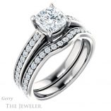Cushion Cut Forever One Moissanite Engagement Ring #GTJ1090-cushion-fo-w 6 Cushion Cut Forever One Moissanite Engagement Ring #GTJ1090-cushion-fo-w