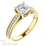 Cushion Cut Forever One Moissanite Engagement Ring #GTJ1090-cushion-fo-y 4 Cushion Cut Forever One Moissanite Engagement Ring #GTJ1090-cushion-fo-y