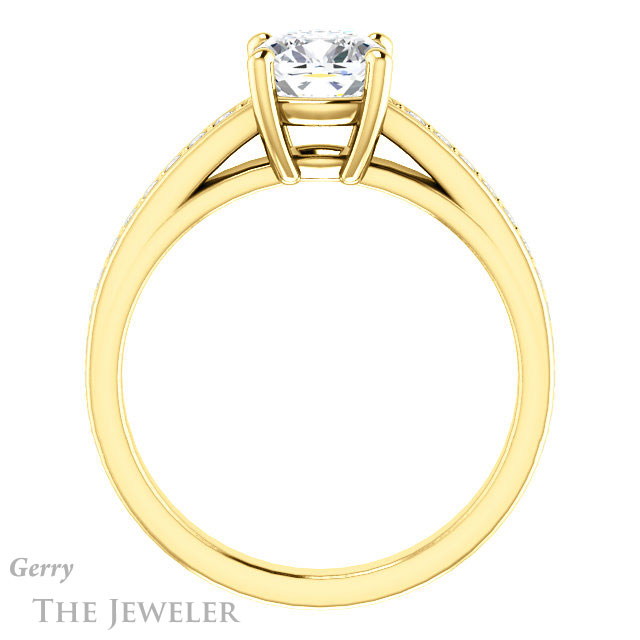 Cushion Cut Forever One Moissanite Engagement Ring #GTJ1090-cushion-fo-y 2 Cushion Cut Forever One Moissanite Engagement Ring #GTJ1090-cushion-fo-y