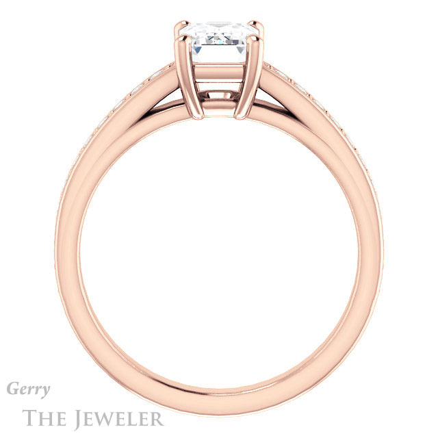 Emerald Cut Forever Brilliant Moissanite Engagement Ring #GTJ1090-emerald-fb-r