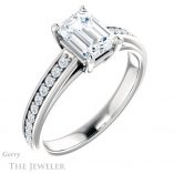 Emerald Cut Forever One Moissanite Engagement Ring #GTJ1090-emerald-fb-w 4 Emerald Cut Forever Brilliant Moissanite Engagement Ring #GTJ1090-emerald-fb-w