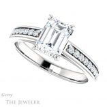 Emerald Cut Forever One Moissanite Engagement Ring #GTJ1090-emerald-fb-w 5 Emerald Cut Forever Brilliant Moissanite Engagement Ring #GTJ1090-emerald-fb-w