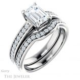 Emerald Cut Forever One Moissanite Engagement Ring #GTJ1090-emerald-fb-w 6 Emerald Cut Forever Brilliant Moissanite Engagement Ring #GTJ1090-emerald-fb-w
