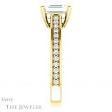 Emerald Cut Forever One Moissanite Engagement Ring #GTJ1090-emerald-fb-y 3 Emerald Cut Forever Brilliant Moissanite Engagement Ring #GTJ1090-emerald-fb-y