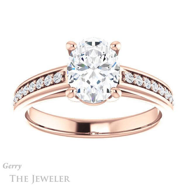 Oval Shaped Forever One Moissanite Engagement Ring #GTJ1090-oval-fo-r