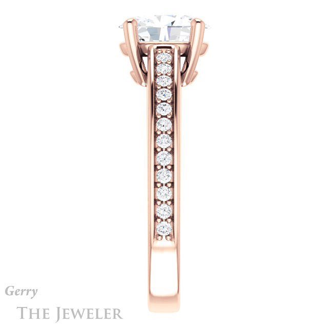 Oval Shaped Forever One Moissanite Engagement Ring #GTJ1090-oval-fo-r