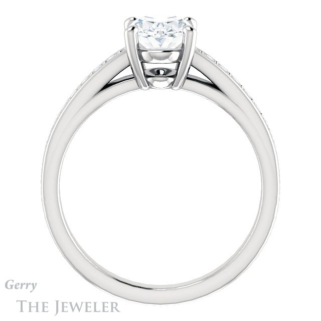 Oval Shaped Forever One Moissanite Engagement Ring #GTJ1090-oval-fo-w