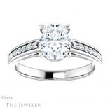 Oval Shaped Forever One Moissanite Engagement Ring #GTJ1090-oval-fo-w 1 Oval Shaped Forever One Moissanite Engagement Ring #GTJ1090-oval-fo-w