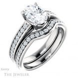 Oval Shaped Forever One Moissanite Engagement Ring #GTJ1090-oval-fo-w 6 Oval Shaped Forever One Moissanite Engagement Ring #GTJ1090-oval-fo-w