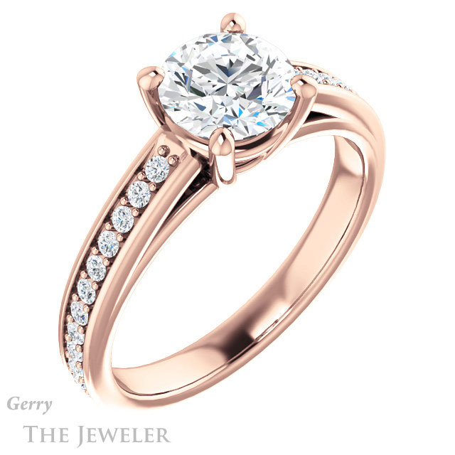 Round Cut Forever One Moissanite Engagement Ring #GTJ1090-round-fo-r 4 Round Cut Forever One Moissanite Engagement Ring #GTJ1090-round-fo-r
