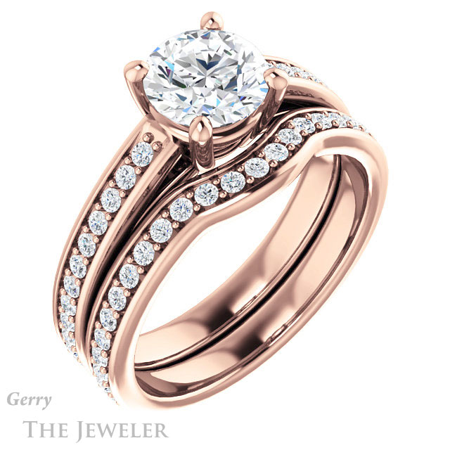 Round Cut Forever One Moissanite Engagement Ring #GTJ1090-round-fo-r 6 Round Cut Forever One Moissanite Engagement Ring #GTJ1090-round-fo-r