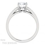 Round Cut Forever One Moissanite Engagement Ring #GTJ1090-round-fo-w