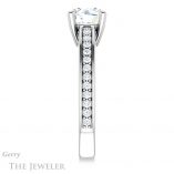 Round Cut Forever One Moissanite Engagement Ring #GTJ1090-round-fo-w