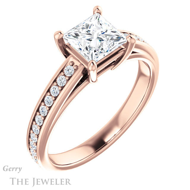Princess Cut Forever One Moissanite Engagement Ring #GTJ1090-square-fo-r 4 Princess Cut Forever One Moissanite Engagement Ring #GTJ1090-square-fo-r