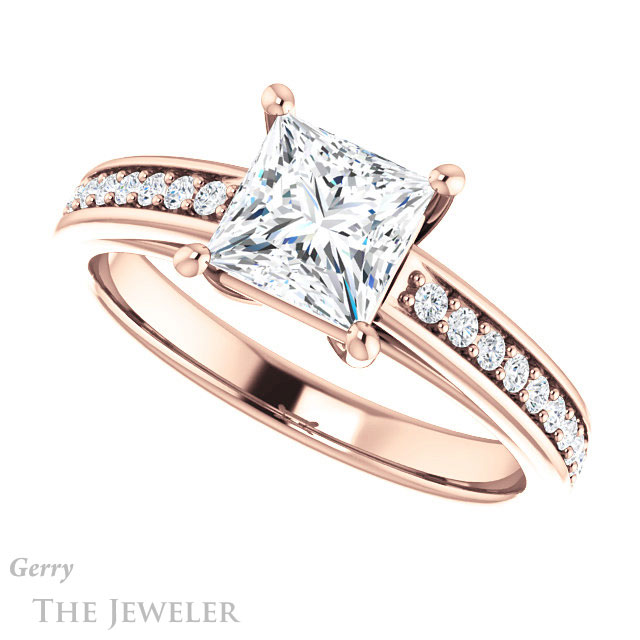 Princess Cut Forever One Moissanite Engagement Ring #GTJ1090-square-fo-r 5 Princess Cut Forever One Moissanite Engagement Ring #GTJ1090-square-fo-r