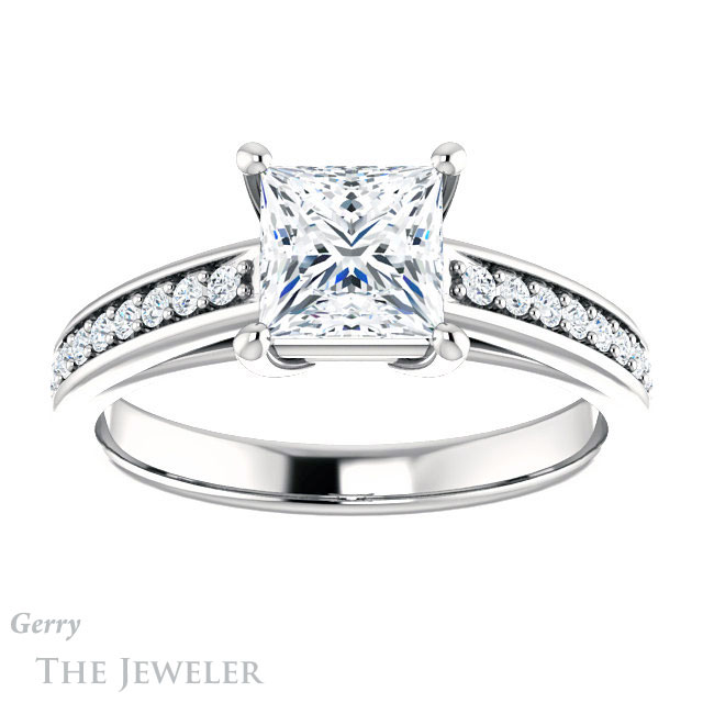 Princess Cut Forever One Moissanite Engagement Ring #GTJ1090-square-fo-w 1 Princess Cut Forever One Moissanite Engagement Ring #GTJ1090-square-fo-w