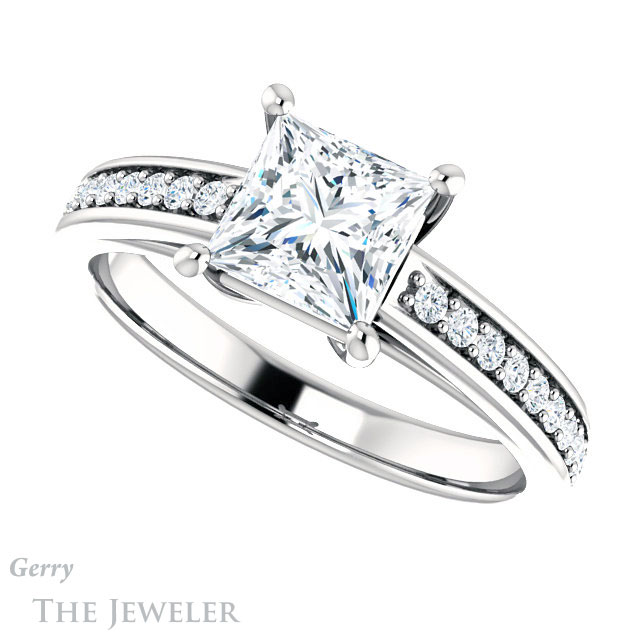 Princess Cut Forever One Moissanite Engagement Ring #GTJ1090-square-fo-w 5 Princess Cut Forever One Moissanite Engagement Ring #GTJ1090-square-fo-w