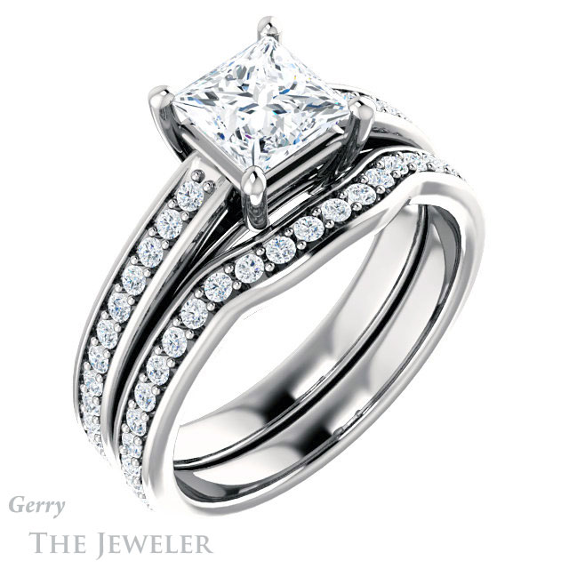 Princess Cut Forever One Moissanite Engagement Ring #GTJ1090-square-fo-w 6 Princess Cut Forever One Moissanite Engagement Ring #GTJ1090-square-fo-w
