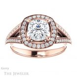 Cushion Cut Forever One Moissanite Engagement Ring #GTJ1091-cushion-fo-r